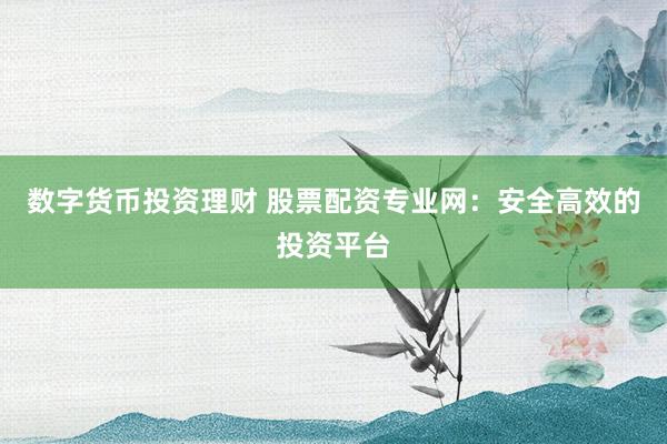 数字货币投资理财 股票配资专业网：安全高效的投资平台