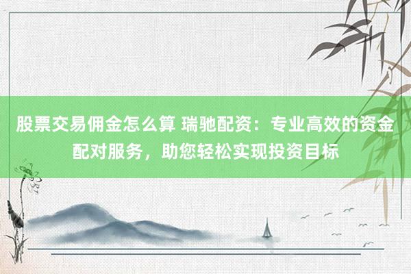 股票交易佣金怎么算 瑞驰配资：专业高效的资金配对服务，助您轻松实现投资目标