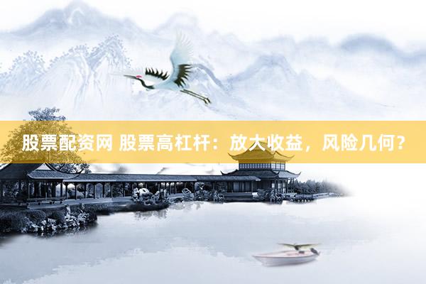 股票配资网 股票高杠杆：放大收益，风险几何？