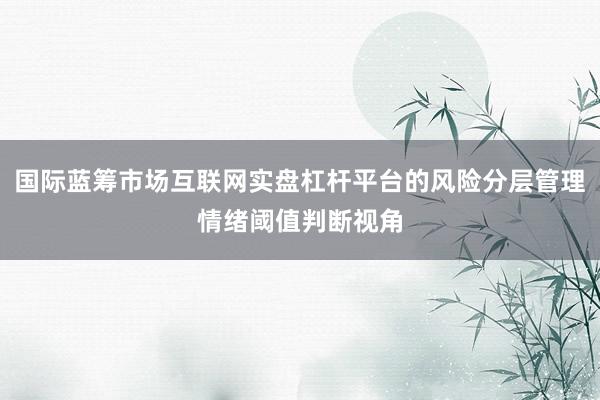 国际蓝筹市场互联网实盘杠杆平台的风险分层管理情绪阈值判断视角