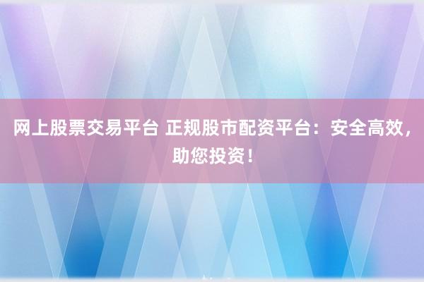 网上股票交易平台 正规股市配资平台:安全高效,助您投资!